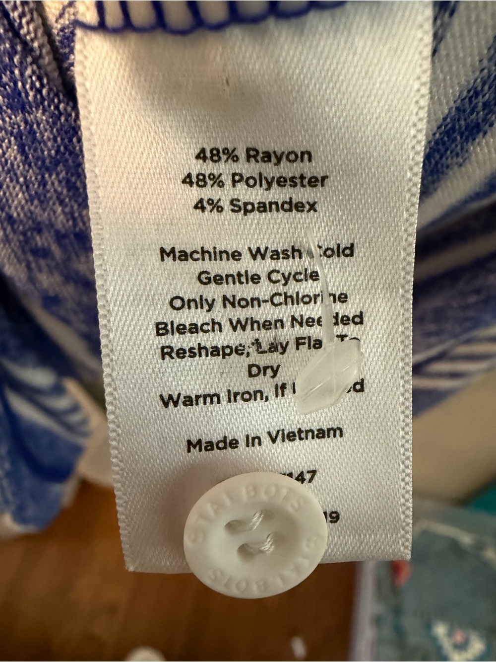 T by Talbots Blue & White Striped Henley Midi Dress - Picture 6 of 6